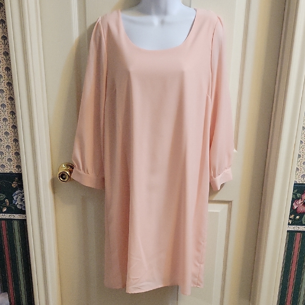 Peach Long Sleeve Dress